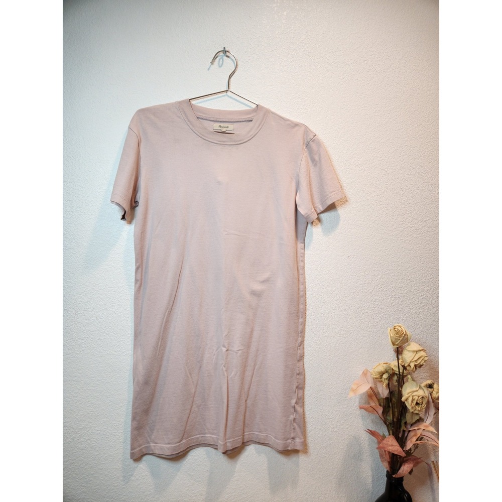 Madewell T Shirt Dress Crew Neck Short Sleeve Soft Pink Casual XS